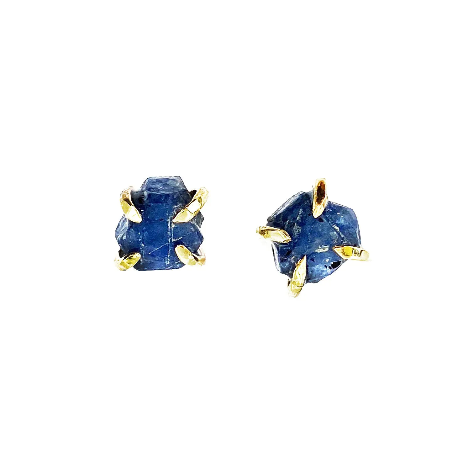 14k Raw Sapphire Studs