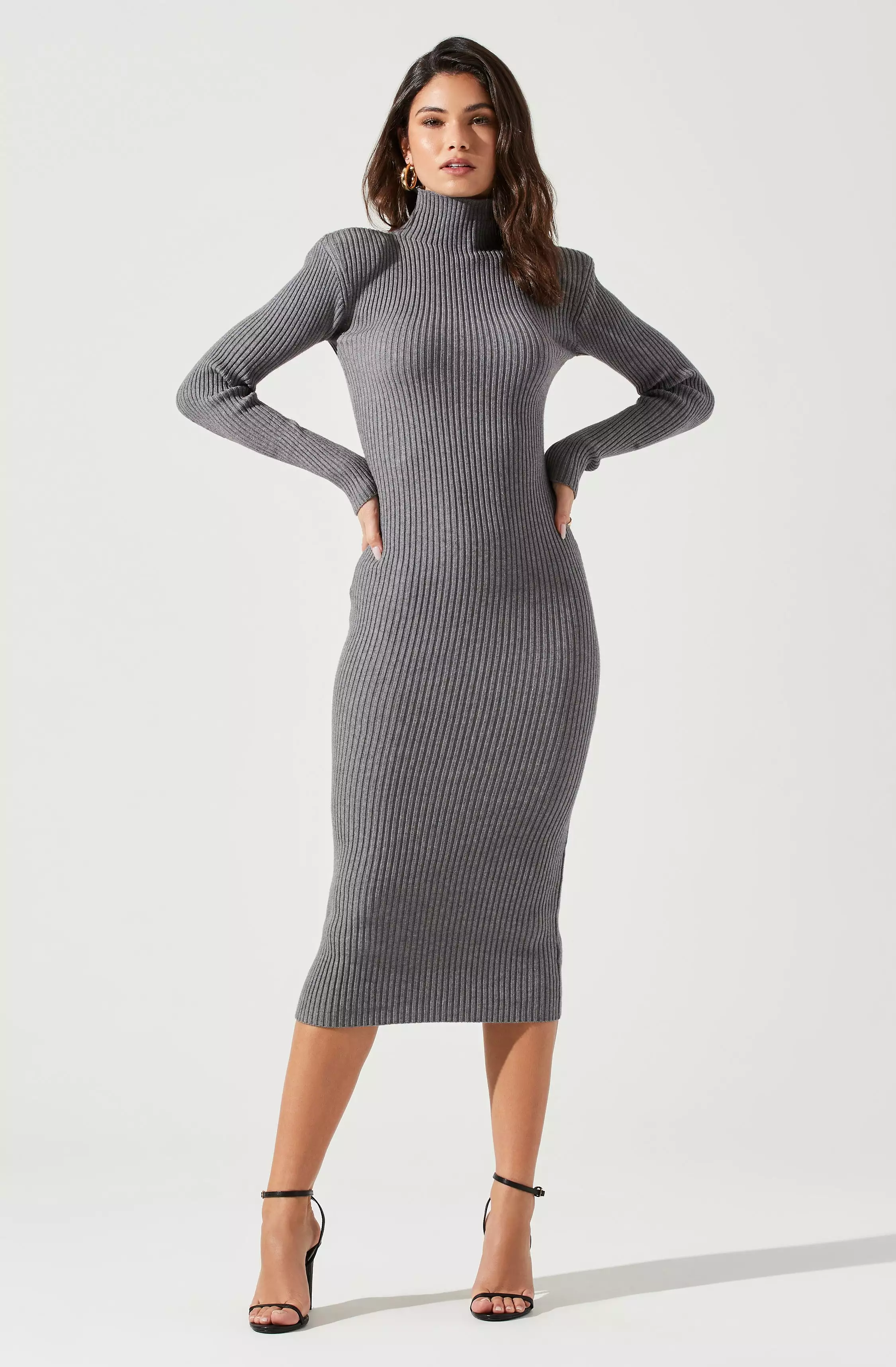 Abilene Long Sleeve Turtleneck Midi Sweater Dress