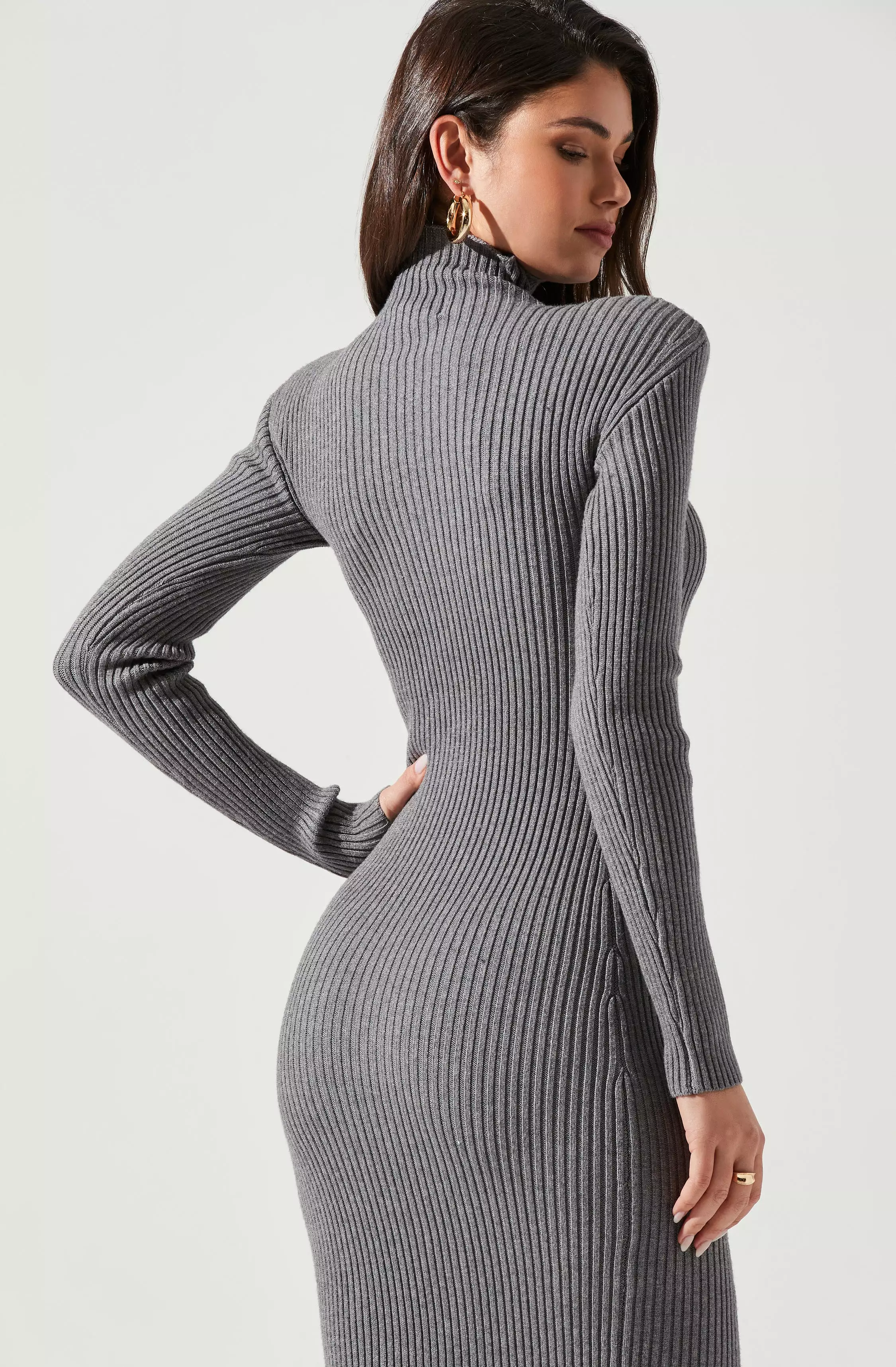 Abilene Long Sleeve Turtleneck Midi Sweater Dress