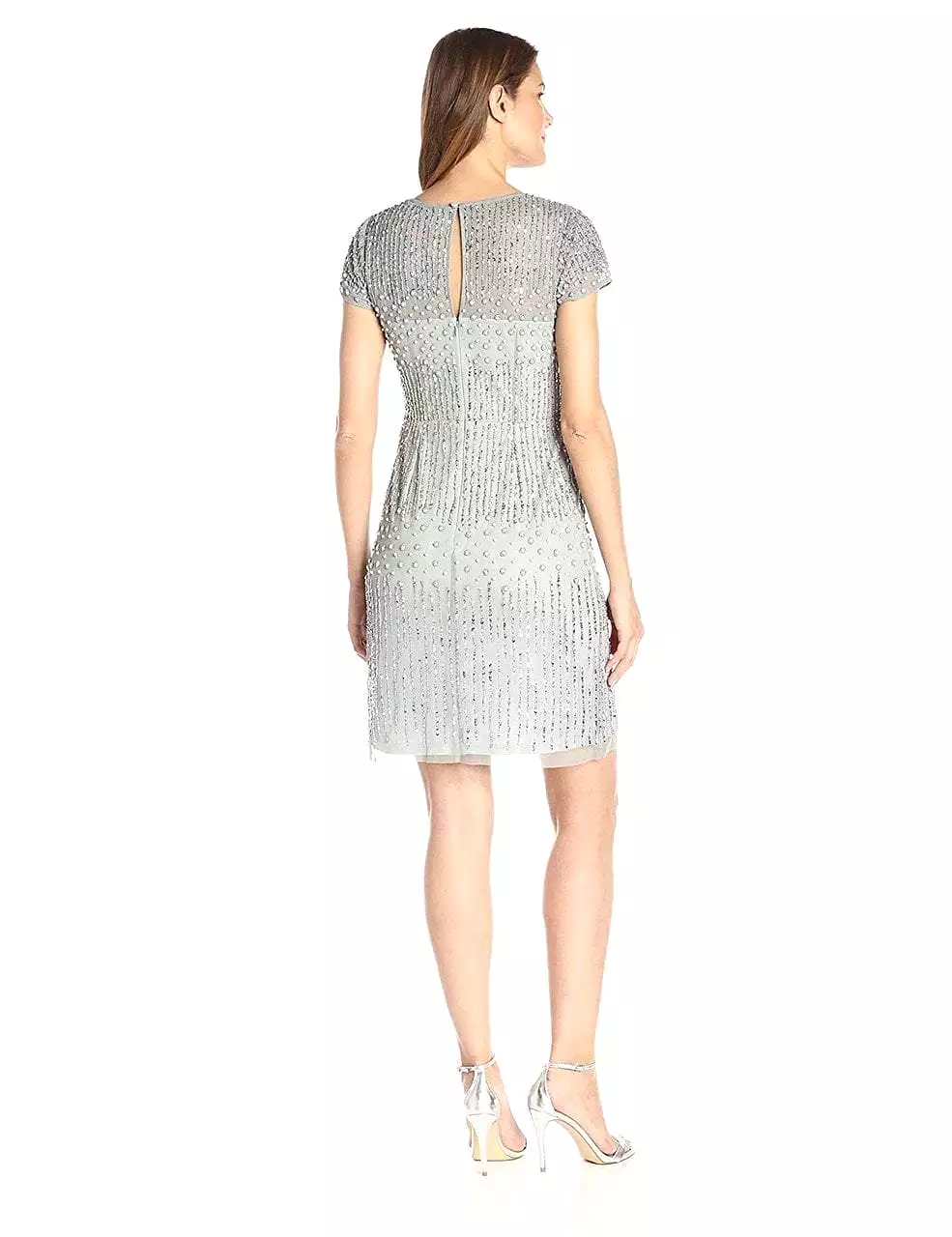 Adrianna Papell - 41926810 Cap Sleeve Rivulet Beaded Sheath Dress