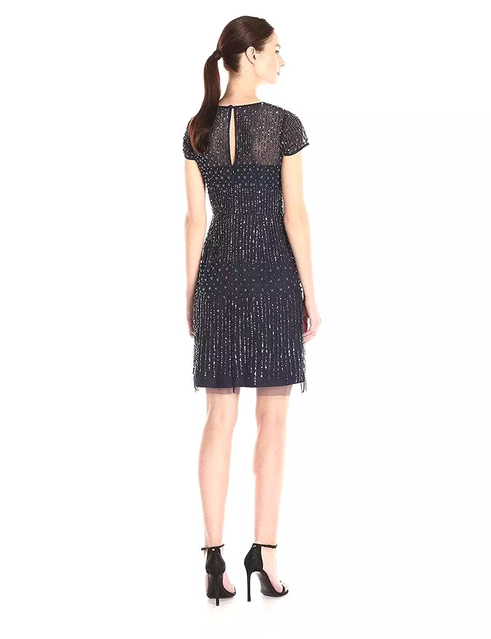 Adrianna Papell - 41926810 Cap Sleeve Rivulet Beaded Sheath Dress