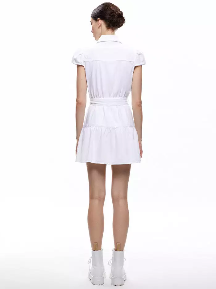 Alice + Olivia - Miranda Mini Denim Dress - White