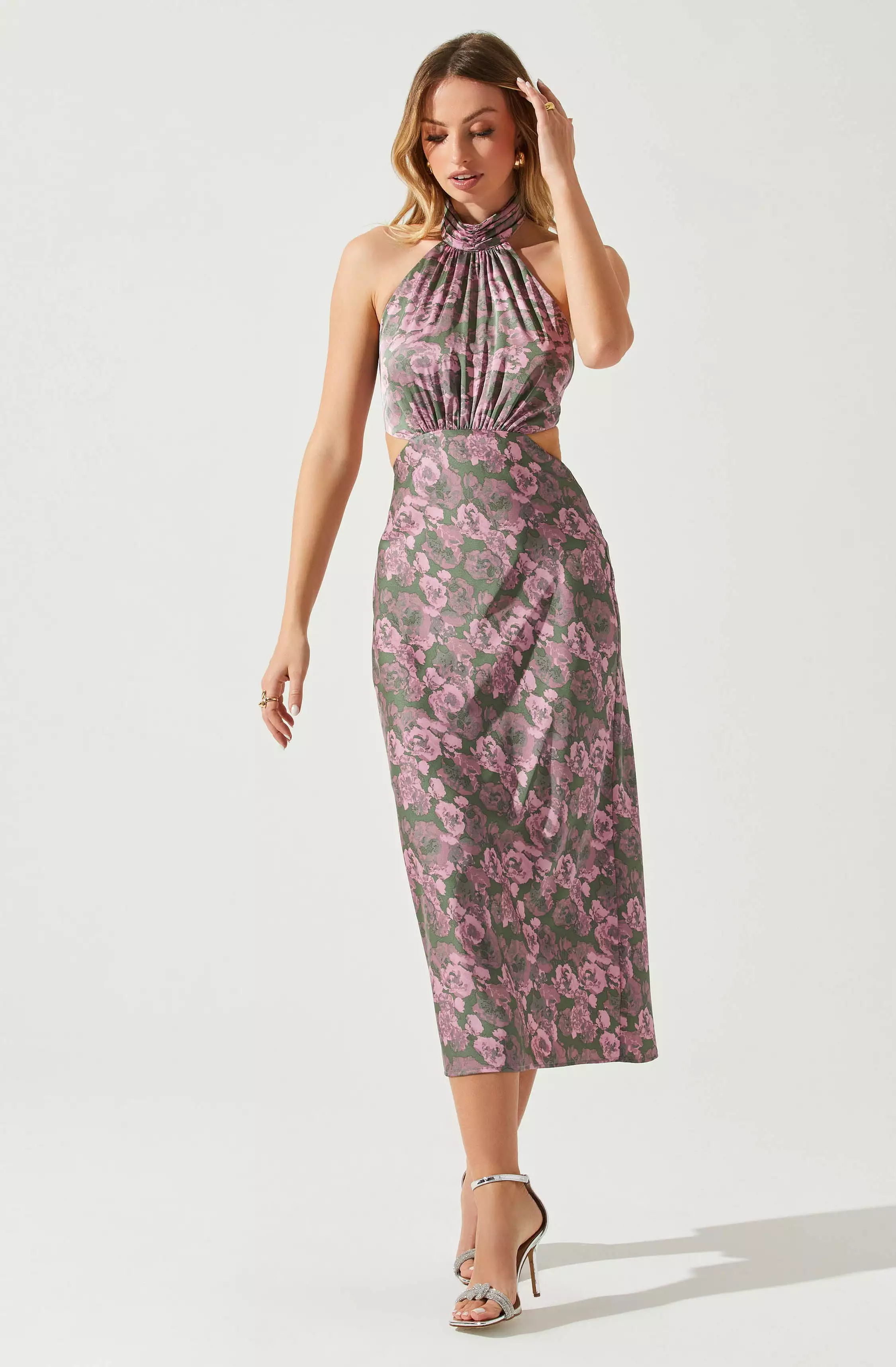 Ambretta Floral Halter Midi Dress