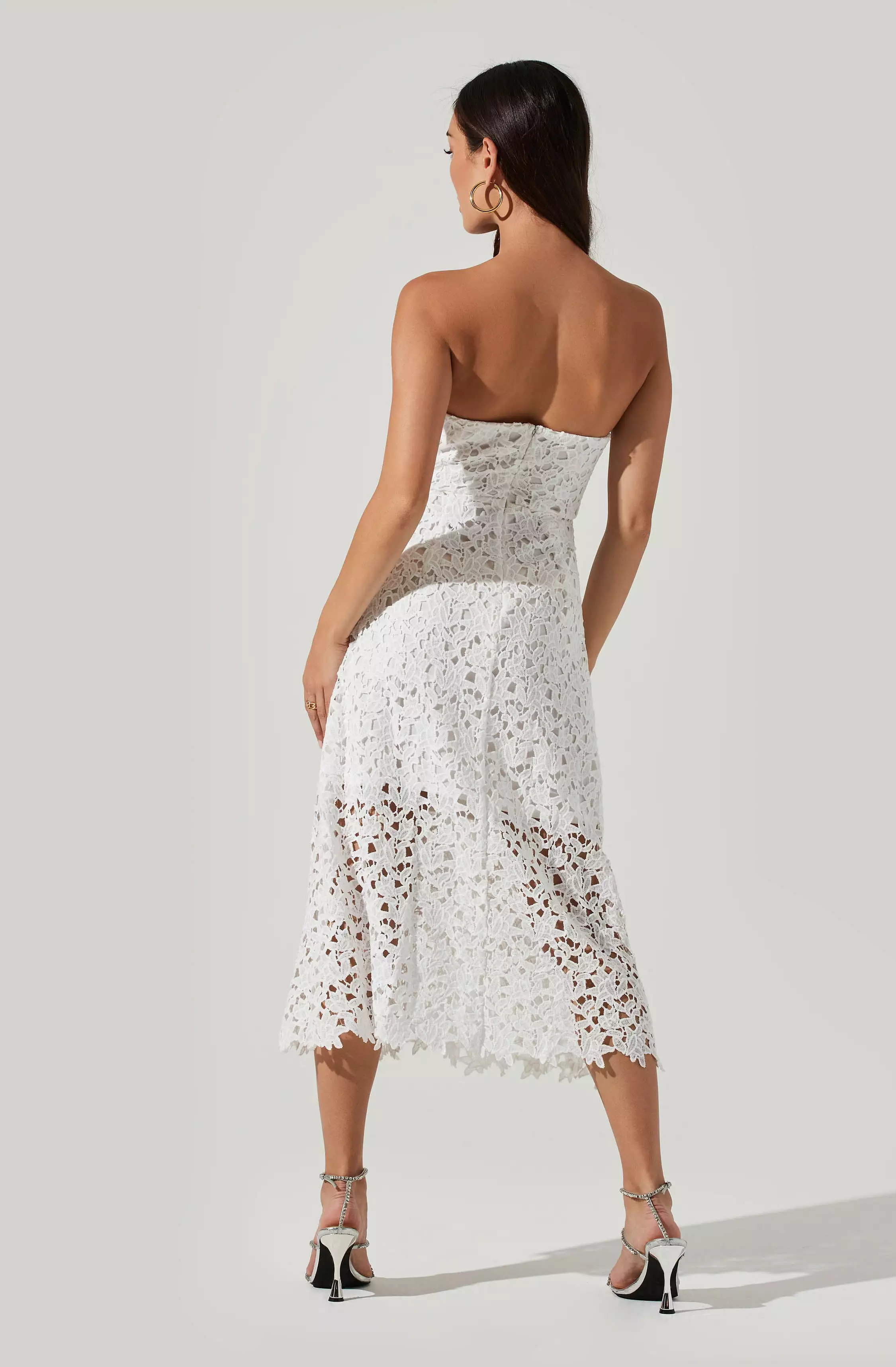 Anaya Strapless Lace Midi Dress