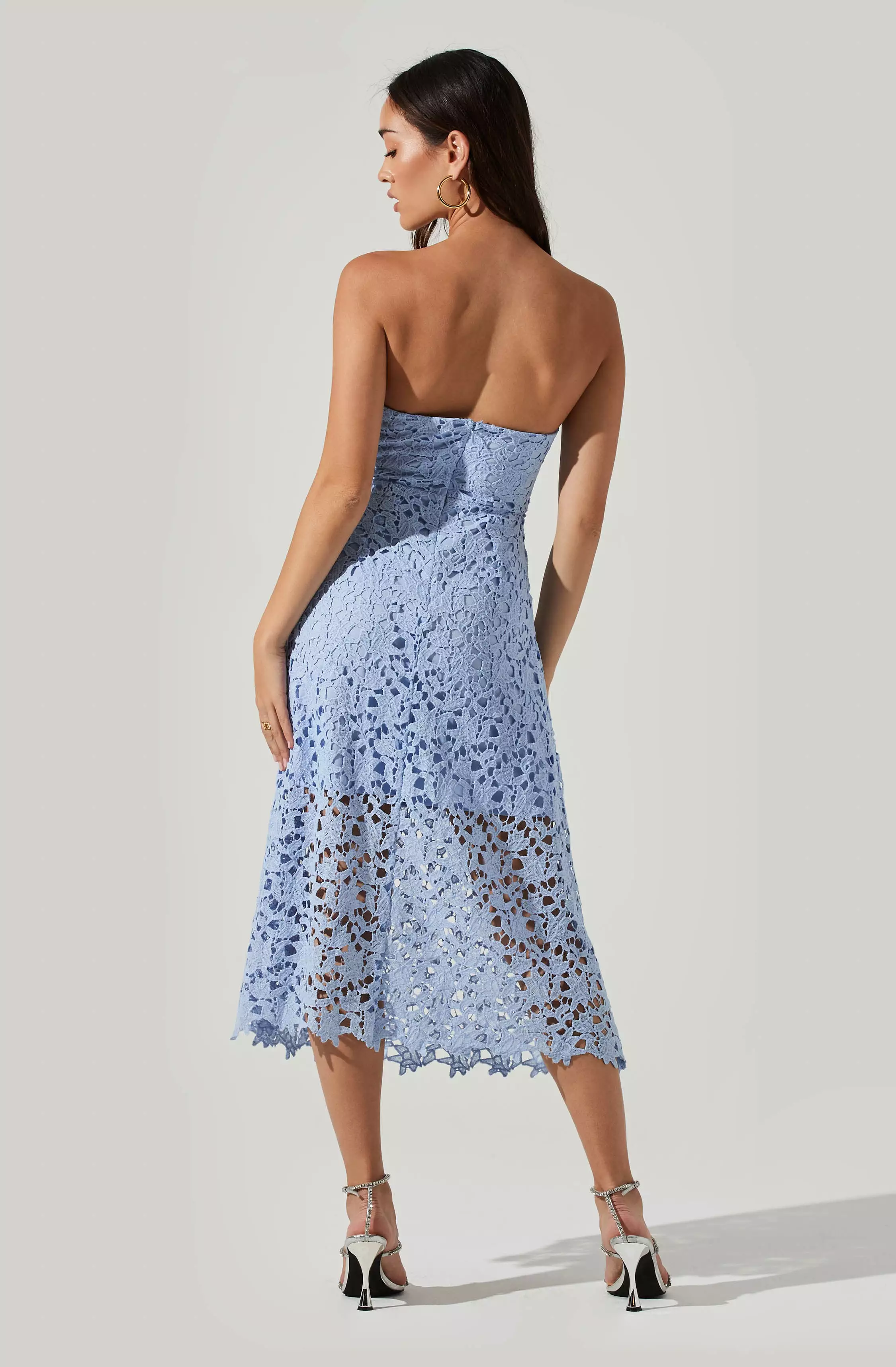 Anaya Strapless Lace Midi Dress