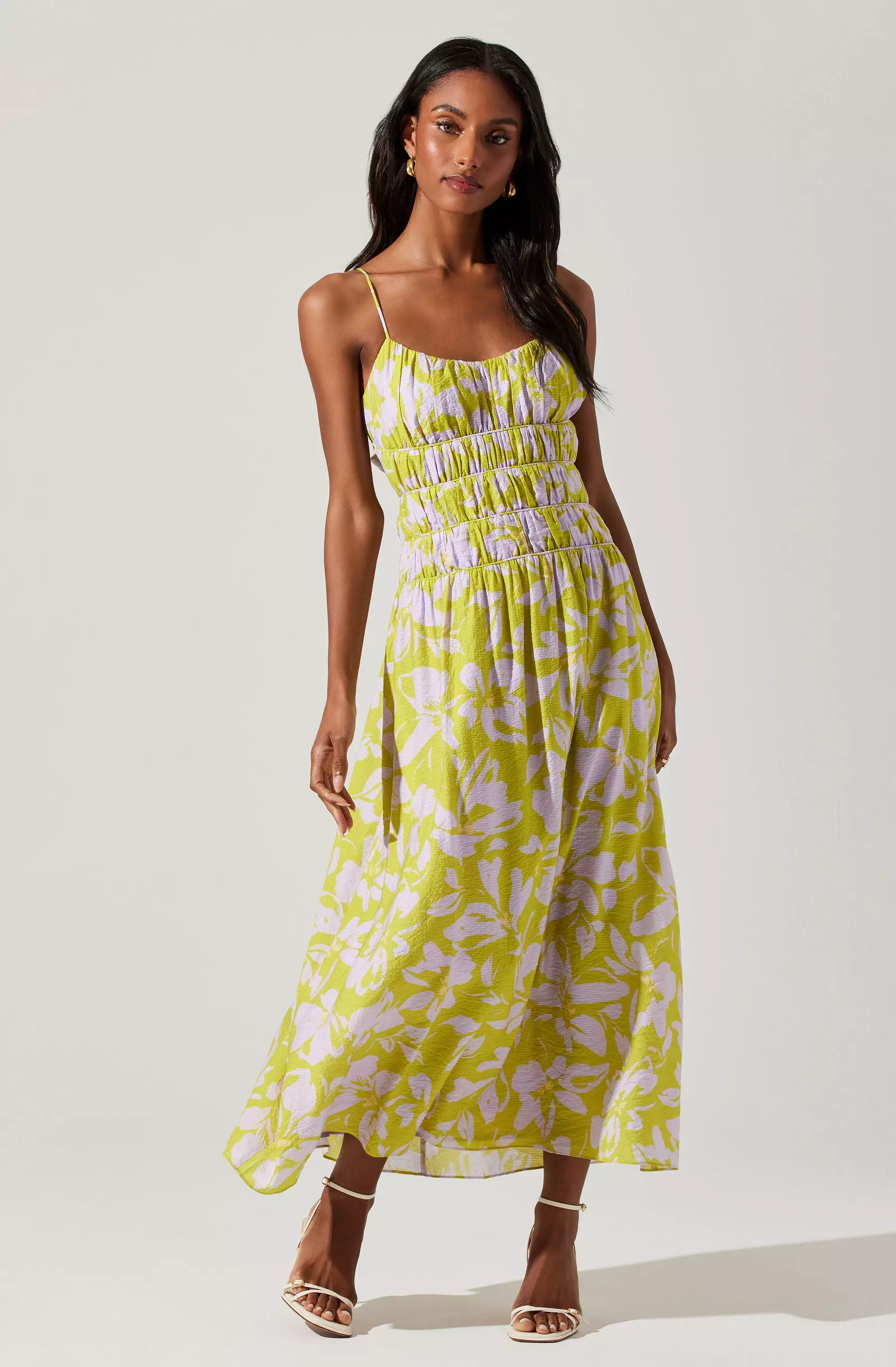 Andrina Floral Smocked Midi Dress