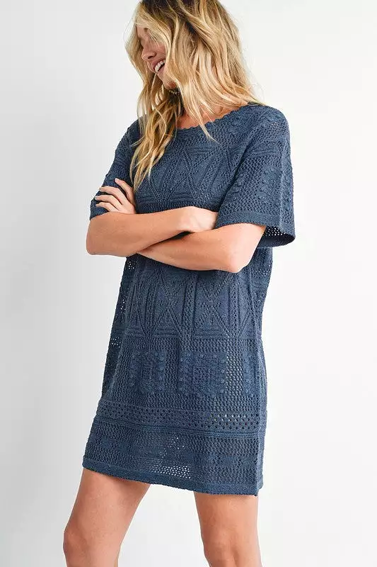 Aztec Knit Shift Dress