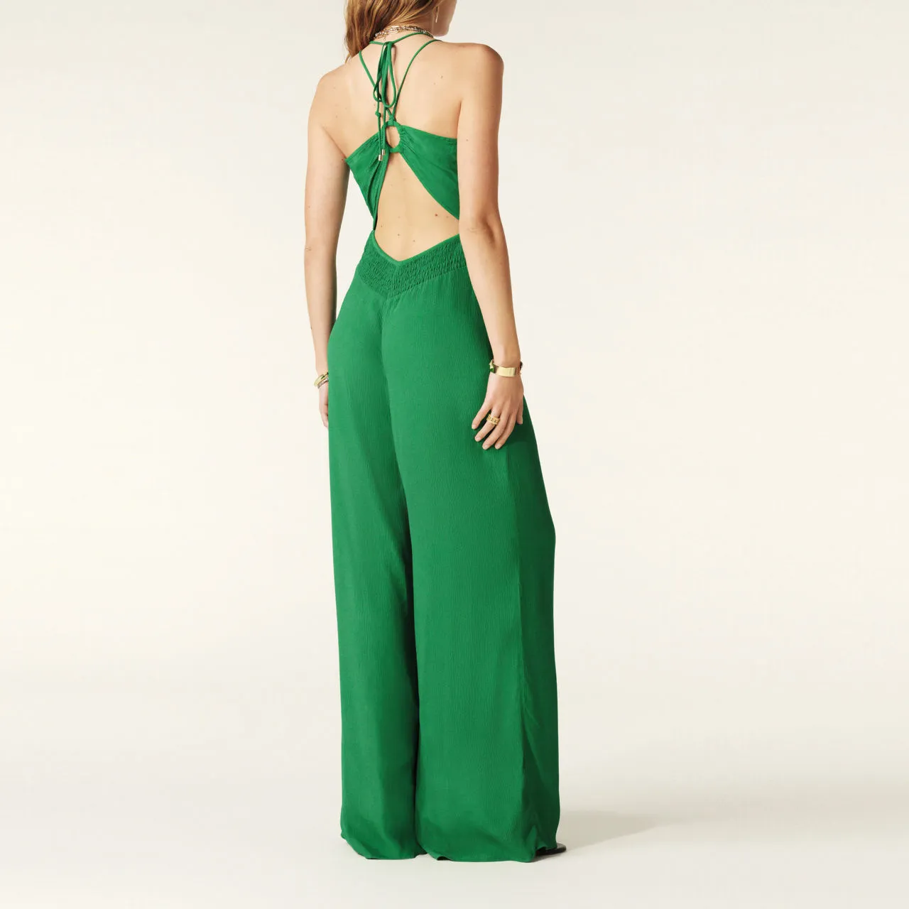 BA&SH Happy Wide-Leg Jumpsuit - Green