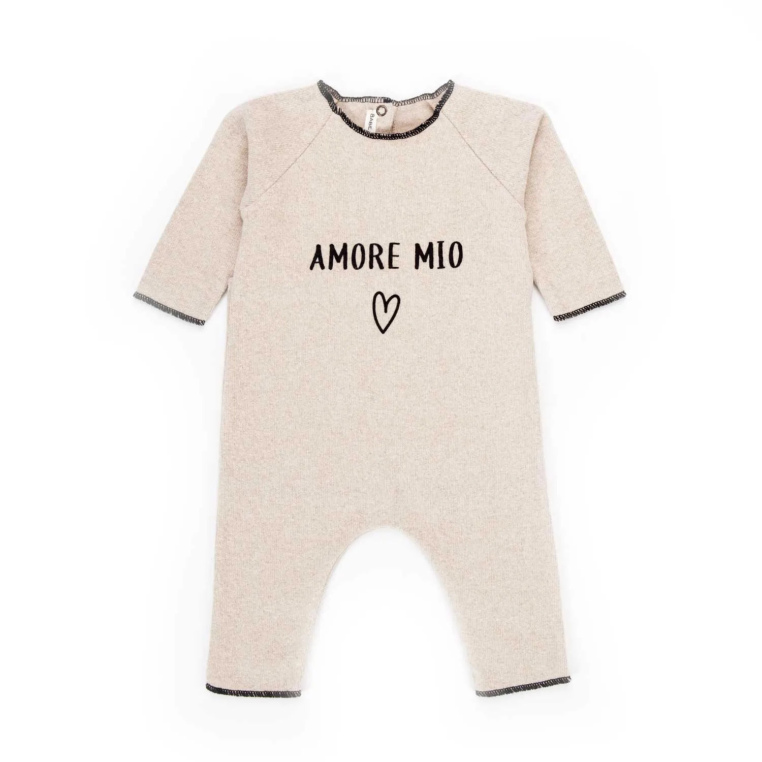 Babe & Tess Ecru Printed Romper For Baby Girl