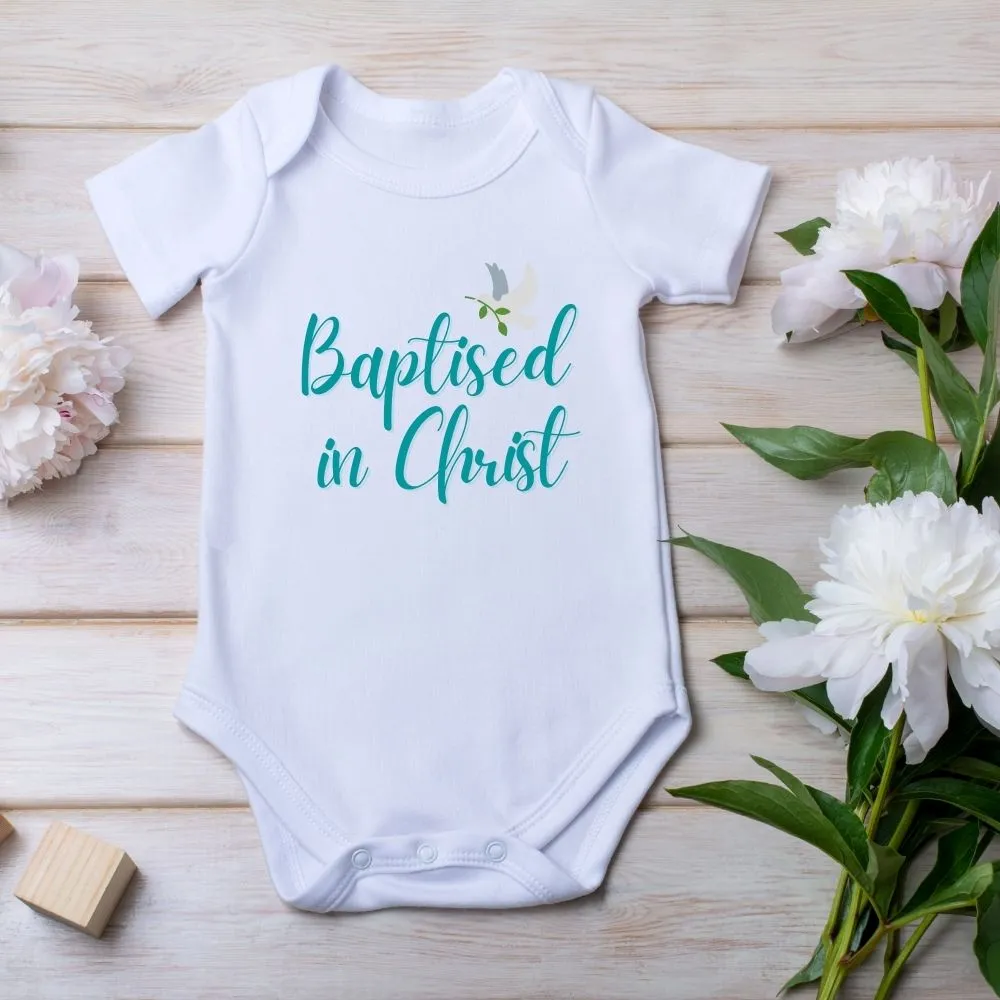 Baby Romper - Baptised in Christ Blue/Pink/Orange (Personalisation Available)