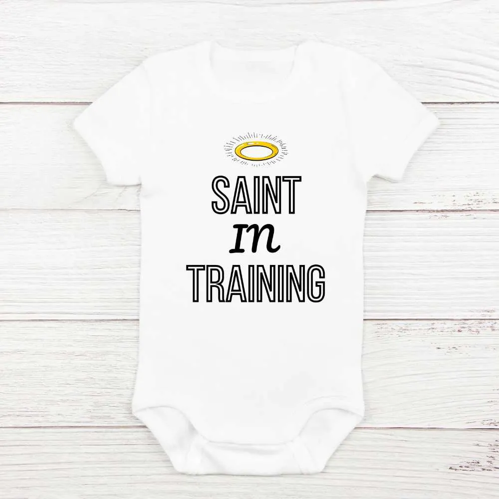 Baby Romper - Saint in Training (Personalisation Available)