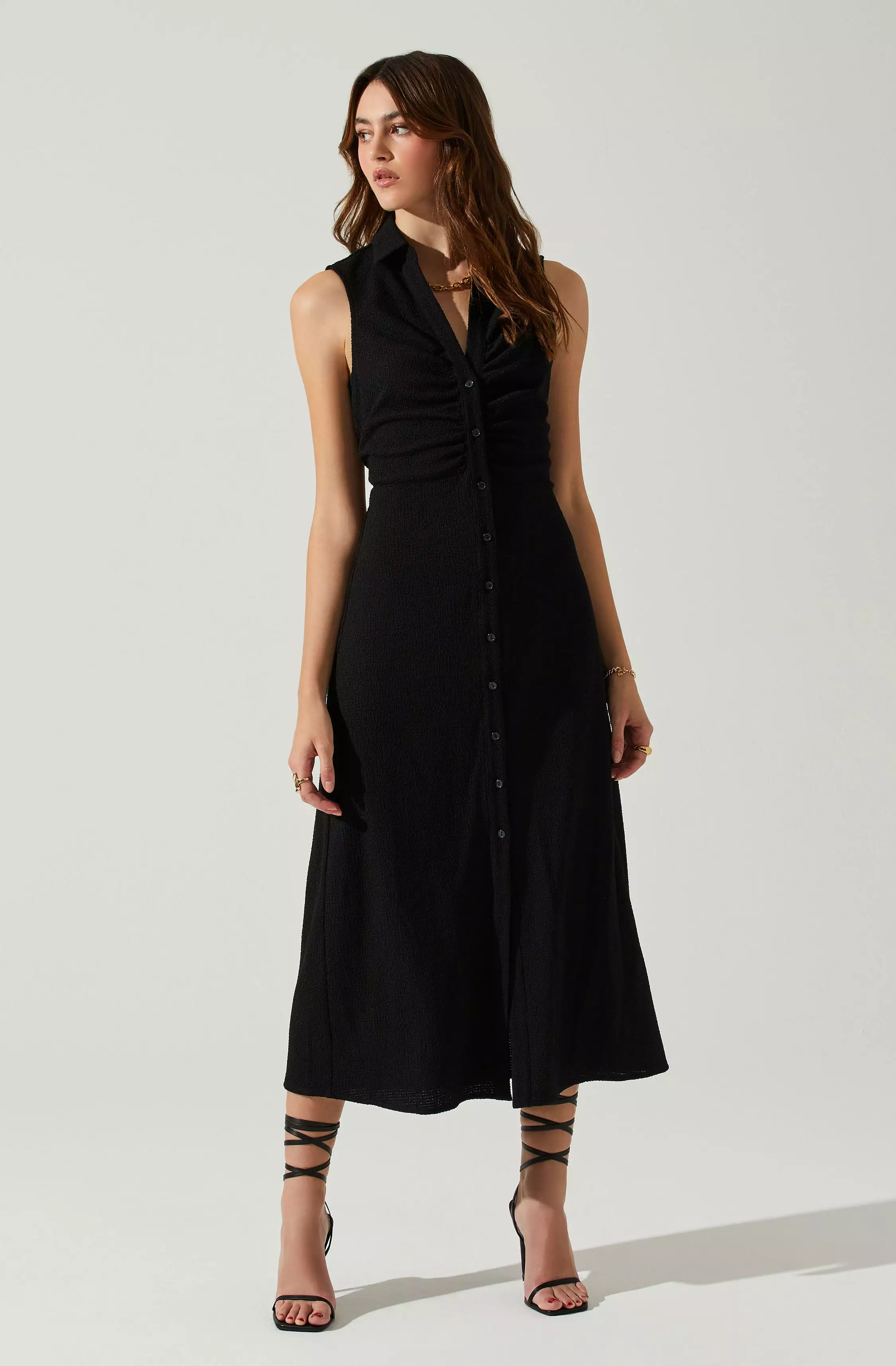 Back Cutout Sleeveless Midi Dress