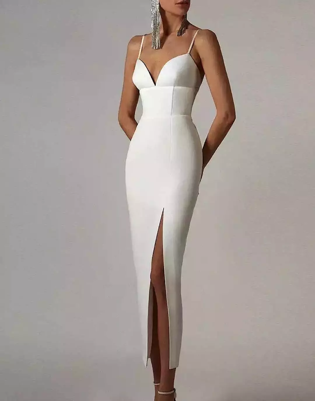 Bandage Bodycon Spaghetti Strap Long Dress