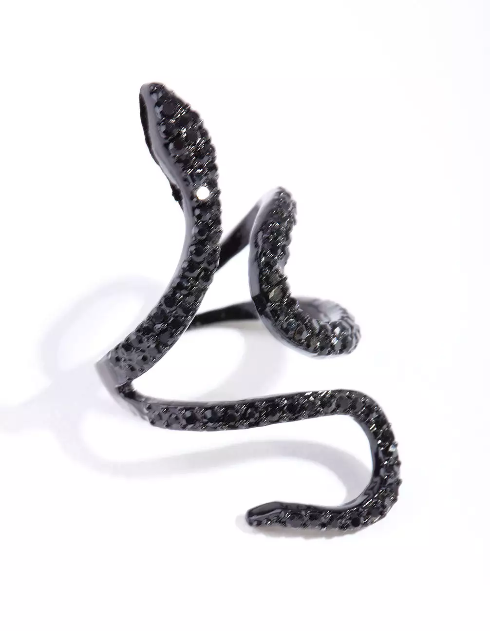 Black Diamante Snake Ring