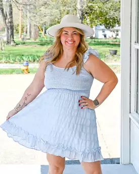 Blueberry Fields Smocked Pleated Dress