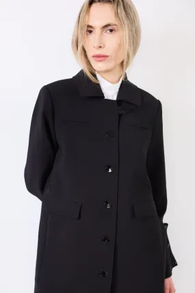 Bonded Crepe Coat - Black