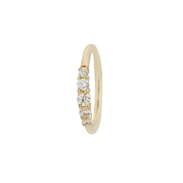 Brigitte Seamless Ring in Gold with CZ's