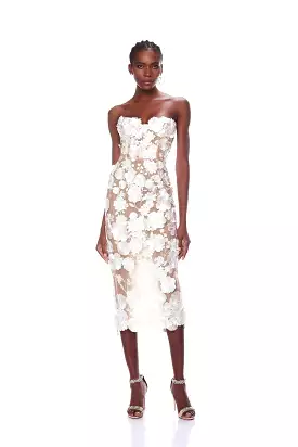 Bronx and Banco - Jasmine Midi Dress - White Floral