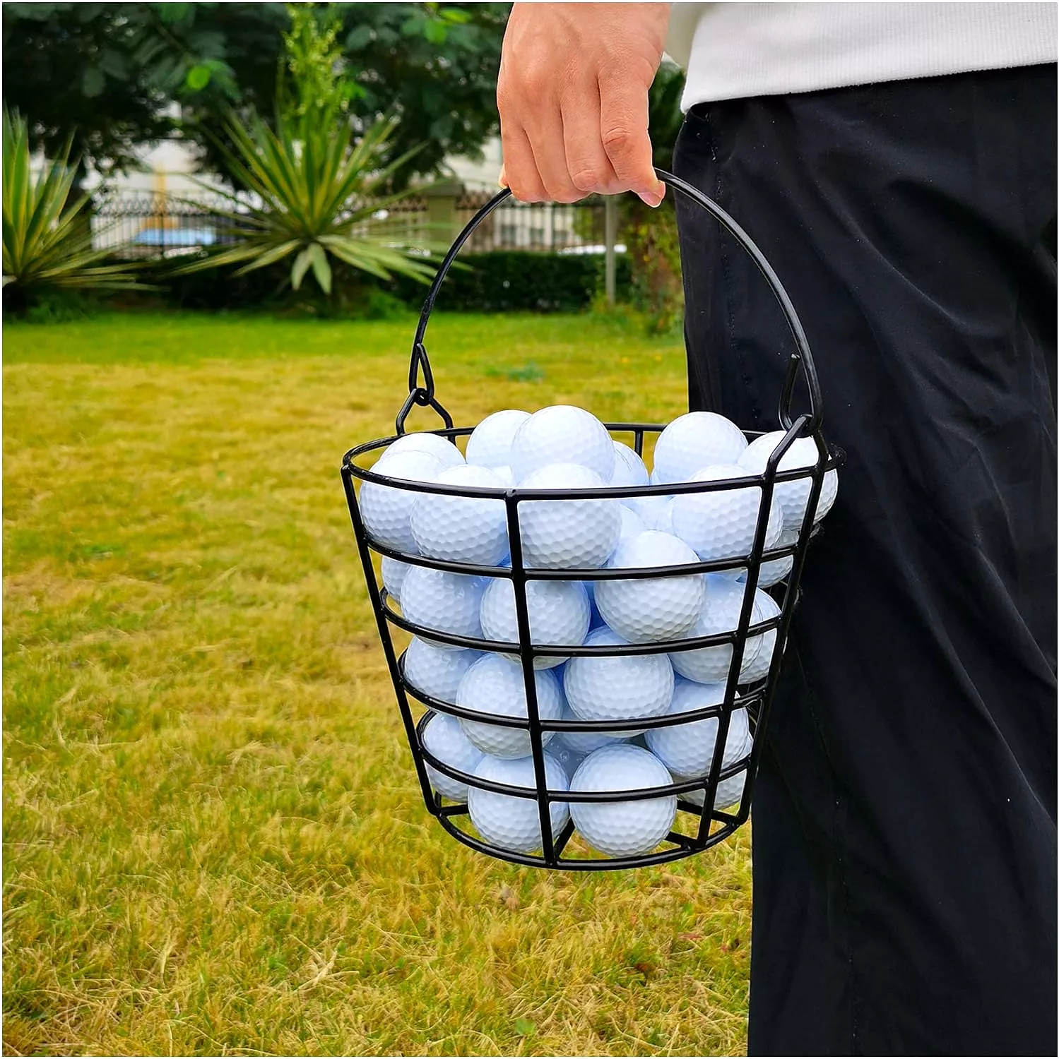 Bucket of Golf Balls: Container that holds 50 golf balls with handles for easy practice - 10L0L