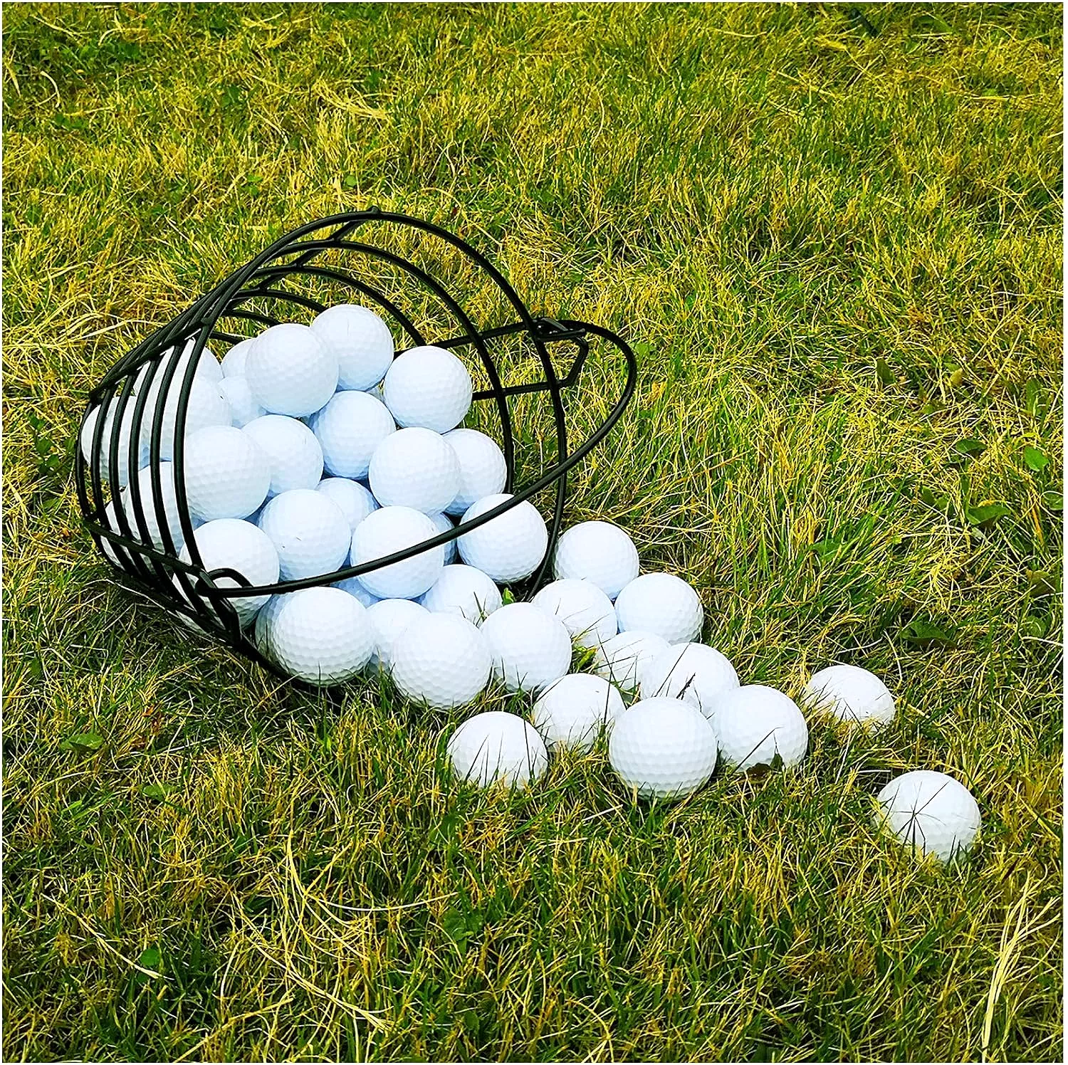 Bucket of Golf Balls: Container that holds 50 golf balls with handles for easy practice - 10L0L