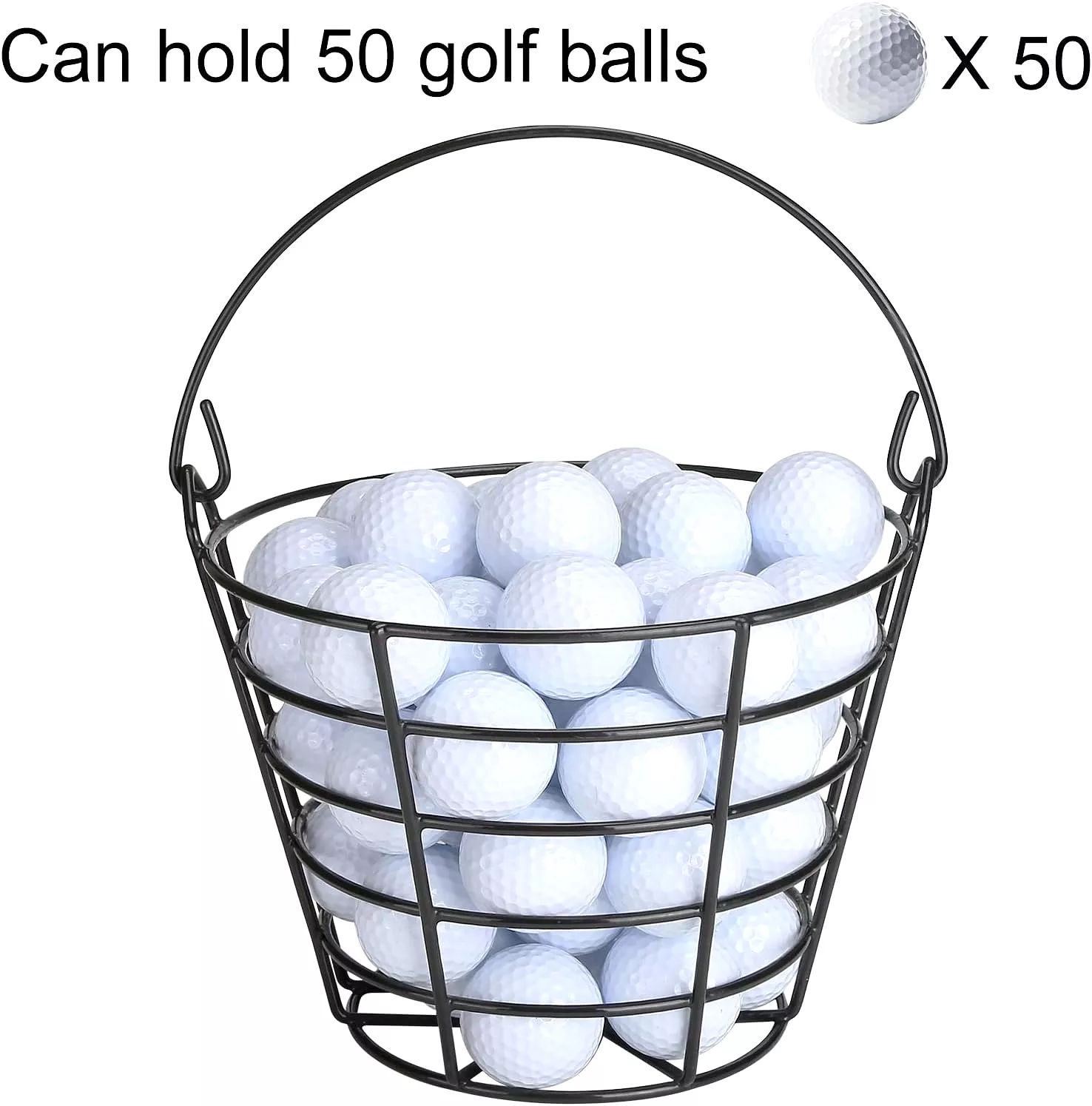 Bucket of Golf Balls: Container that holds 50 golf balls with handles for easy practice - 10L0L