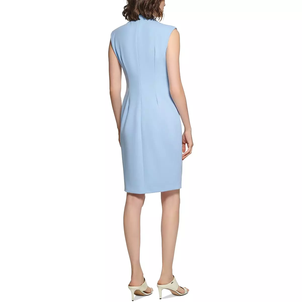 Calvin Klein Womens Tie Neck Knee-Length Shift Dress