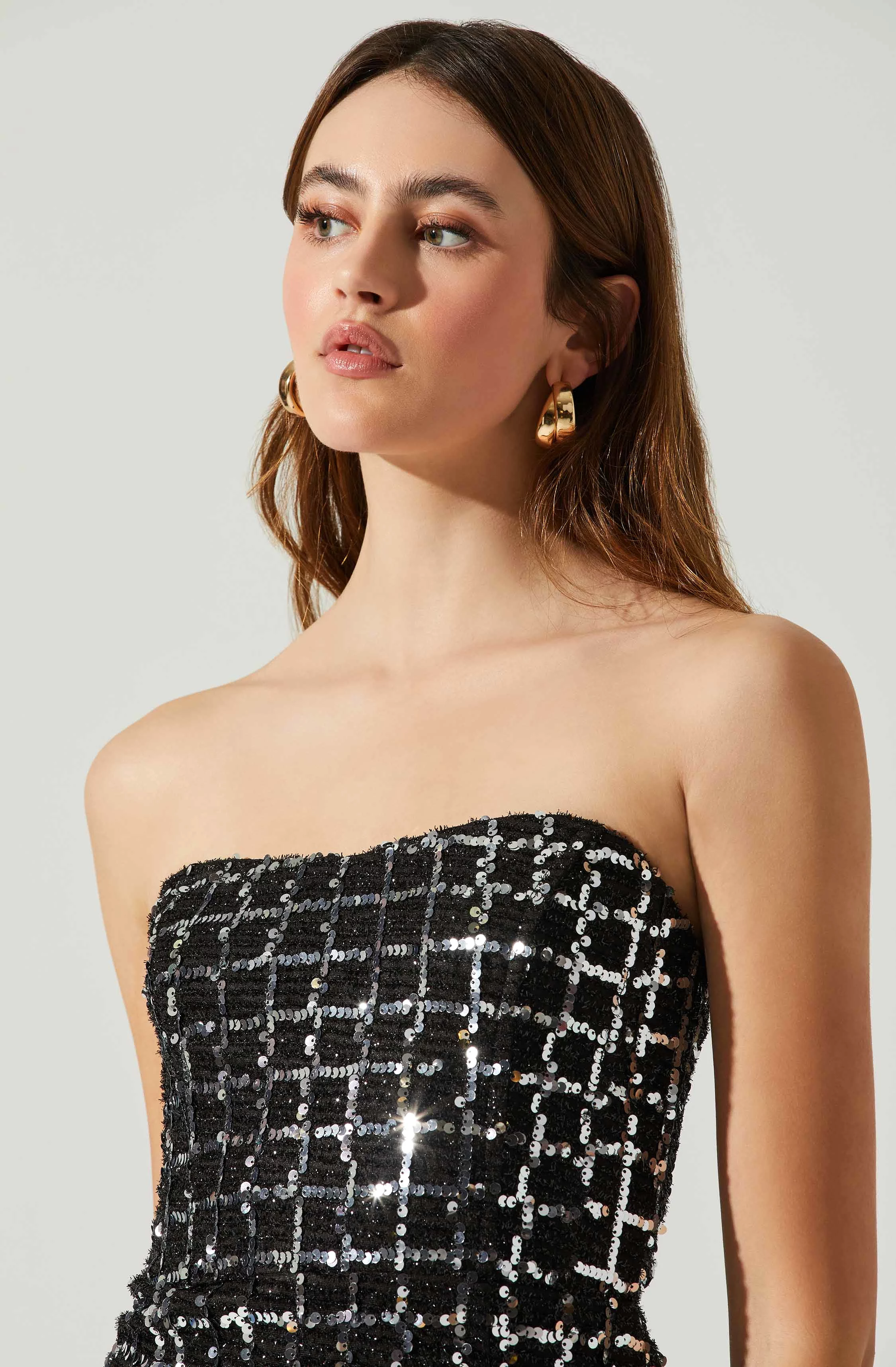 Carmen Strapless Sequin Mini Dress