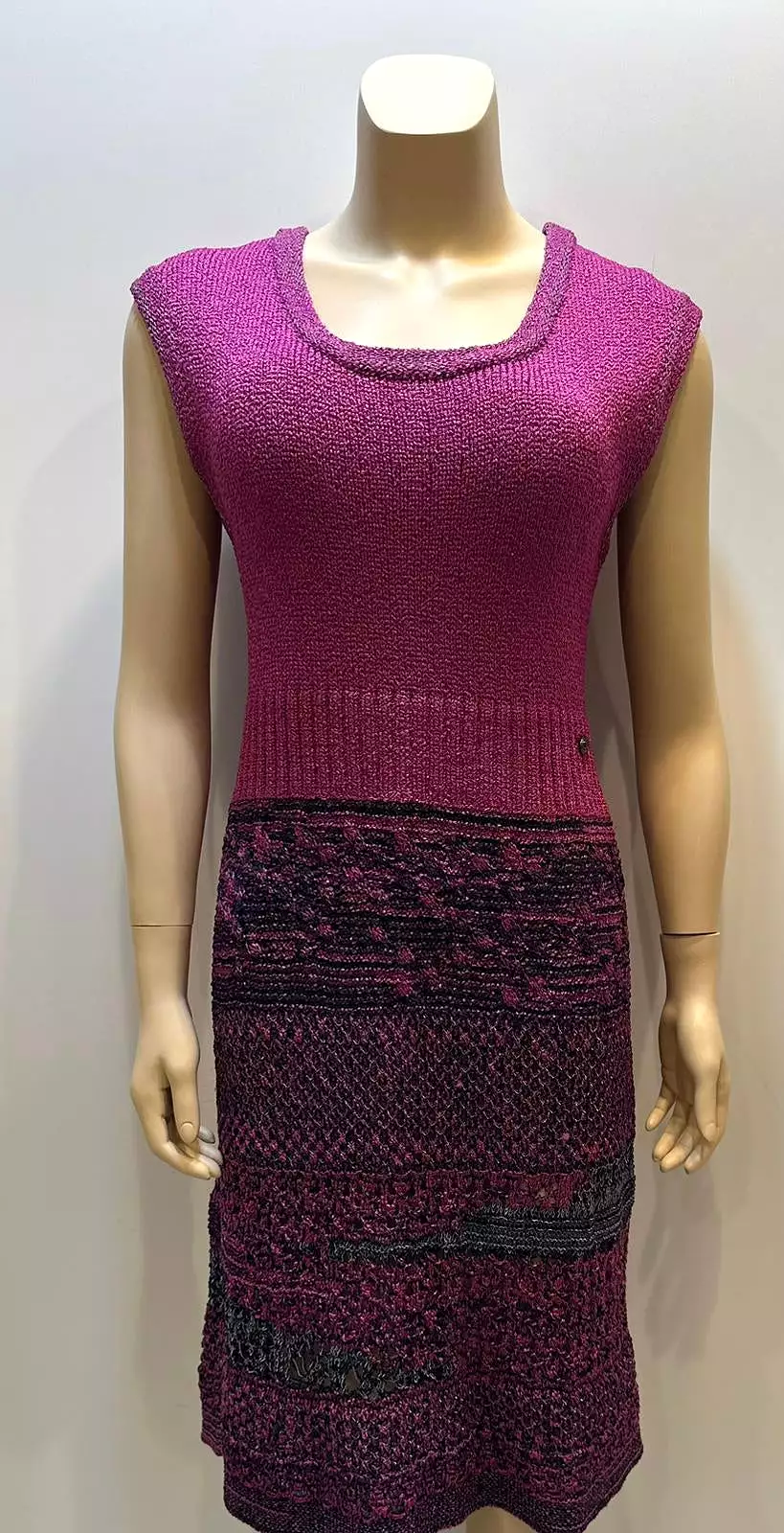 Chanel Raspberry Knit Dress FR 42 US 6/8