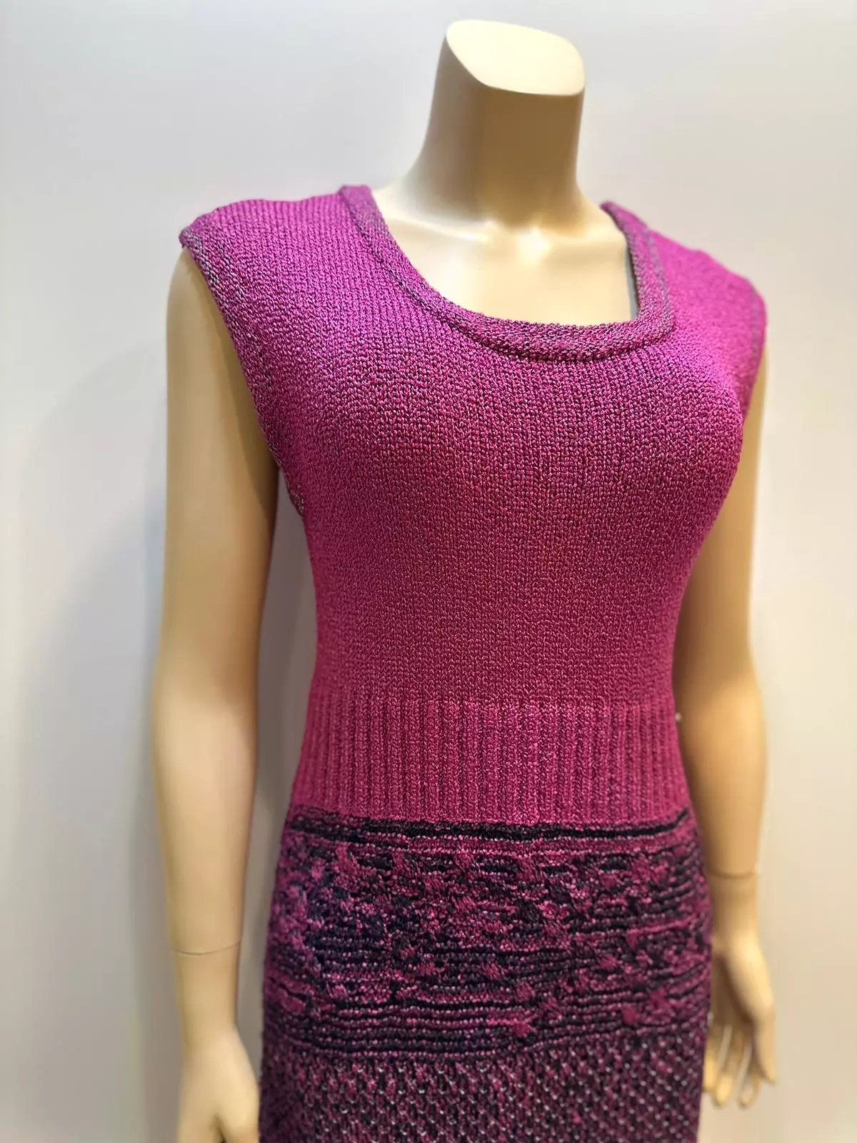 Chanel Raspberry Knit Dress FR 42 US 6/8