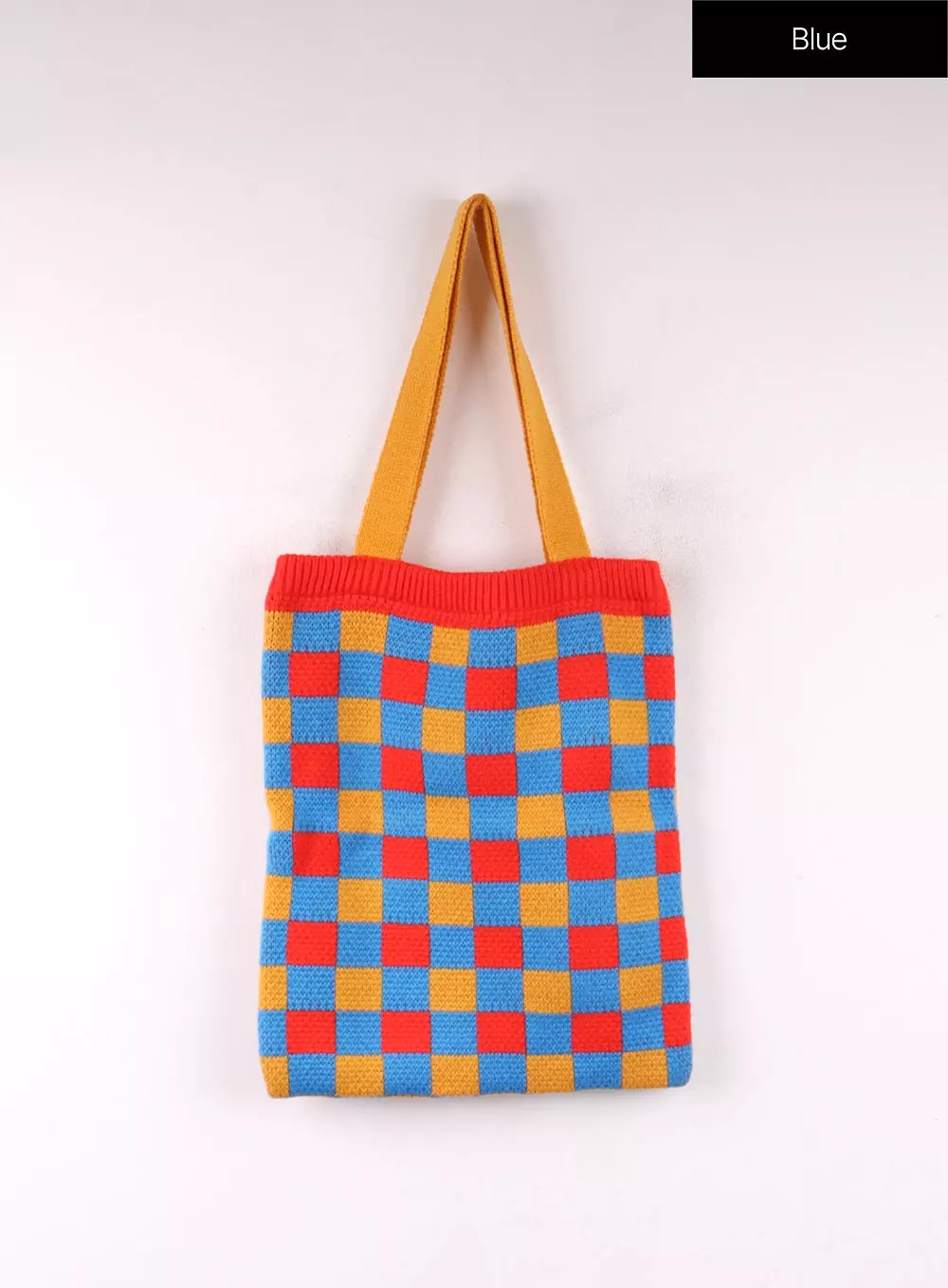 Checkered Embroidered Tote Bag OF405