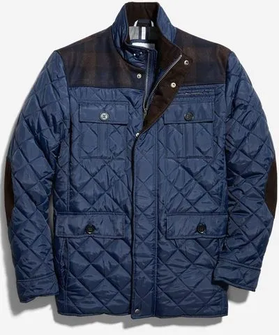 Cole Haan Men's Mix Media Diamond Quilted Jacket