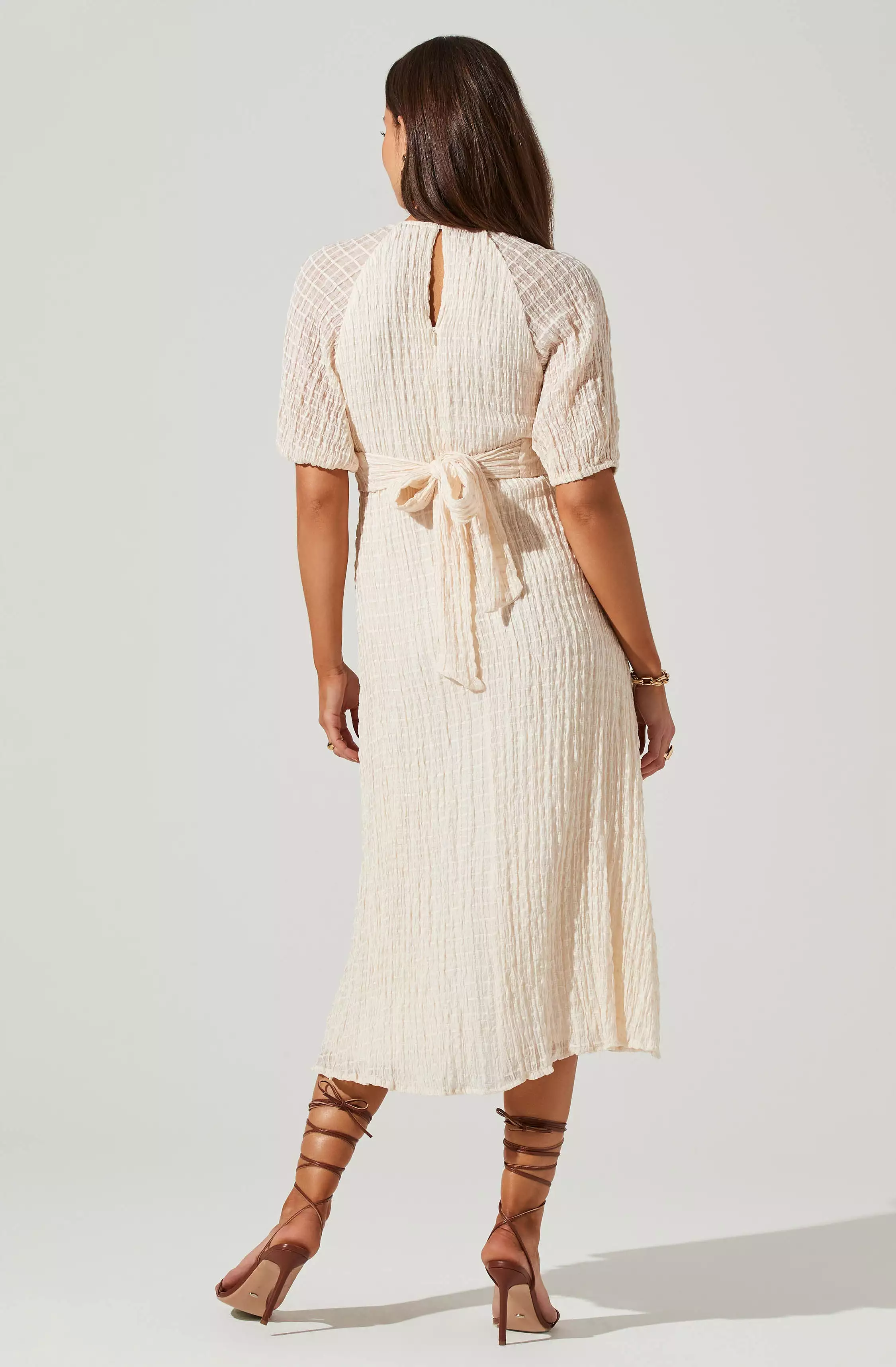 Cross Bust Tie Back Midi Dress