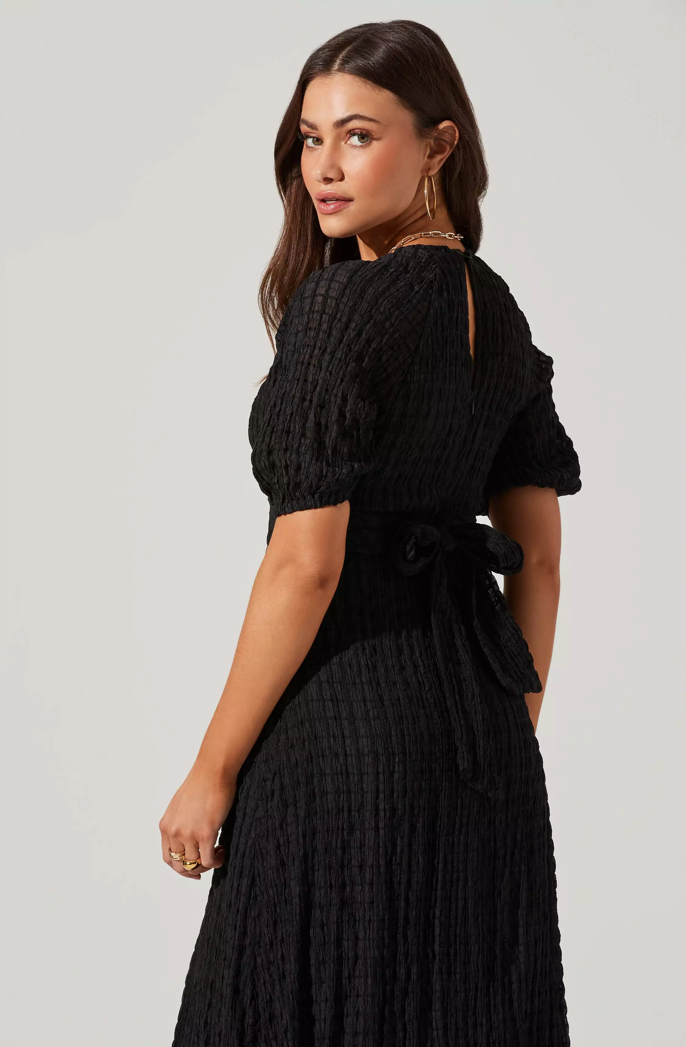 Cross Bust Tie Back Midi Dress