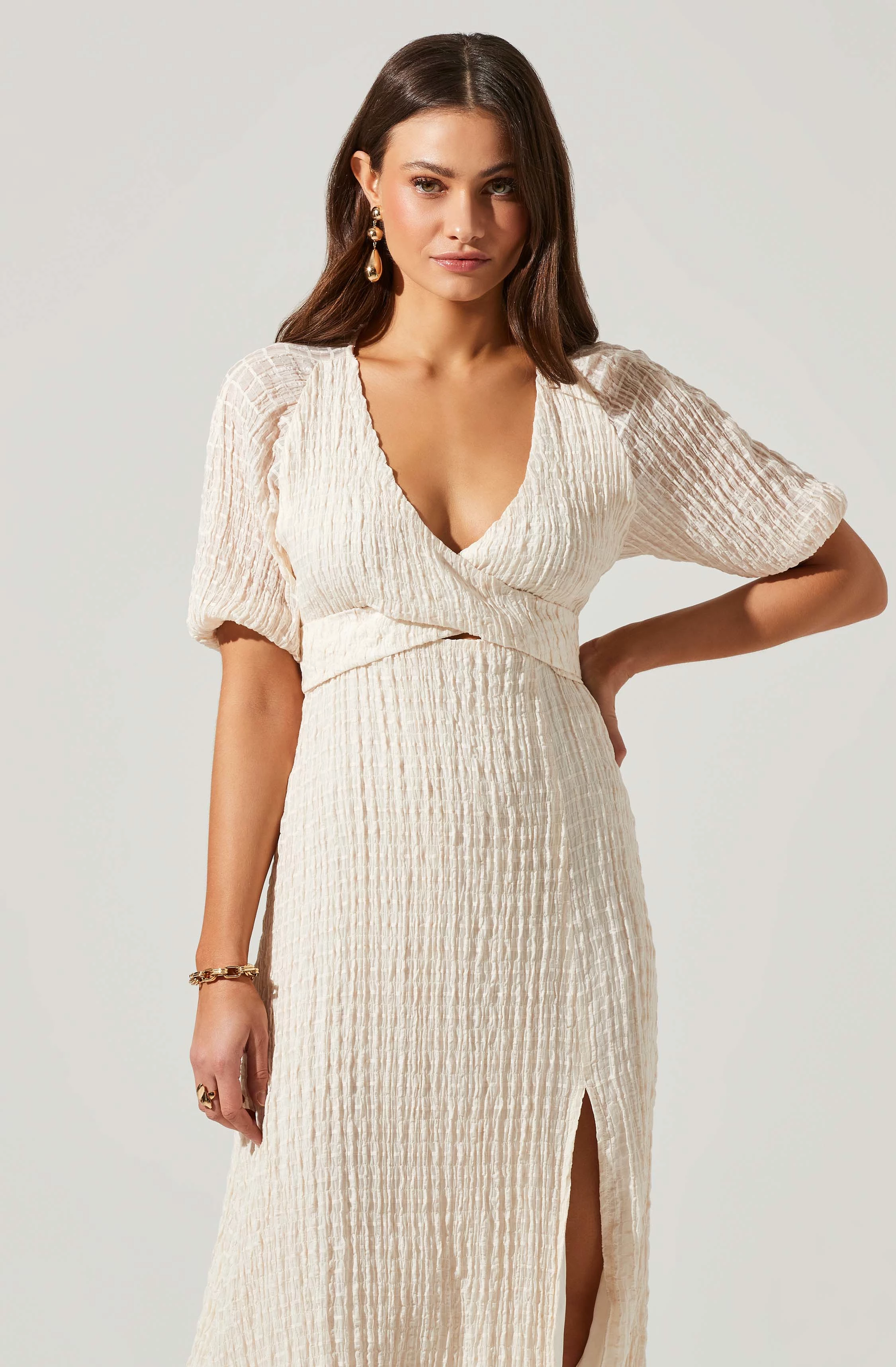 Cross Bust Tie Back Midi Dress