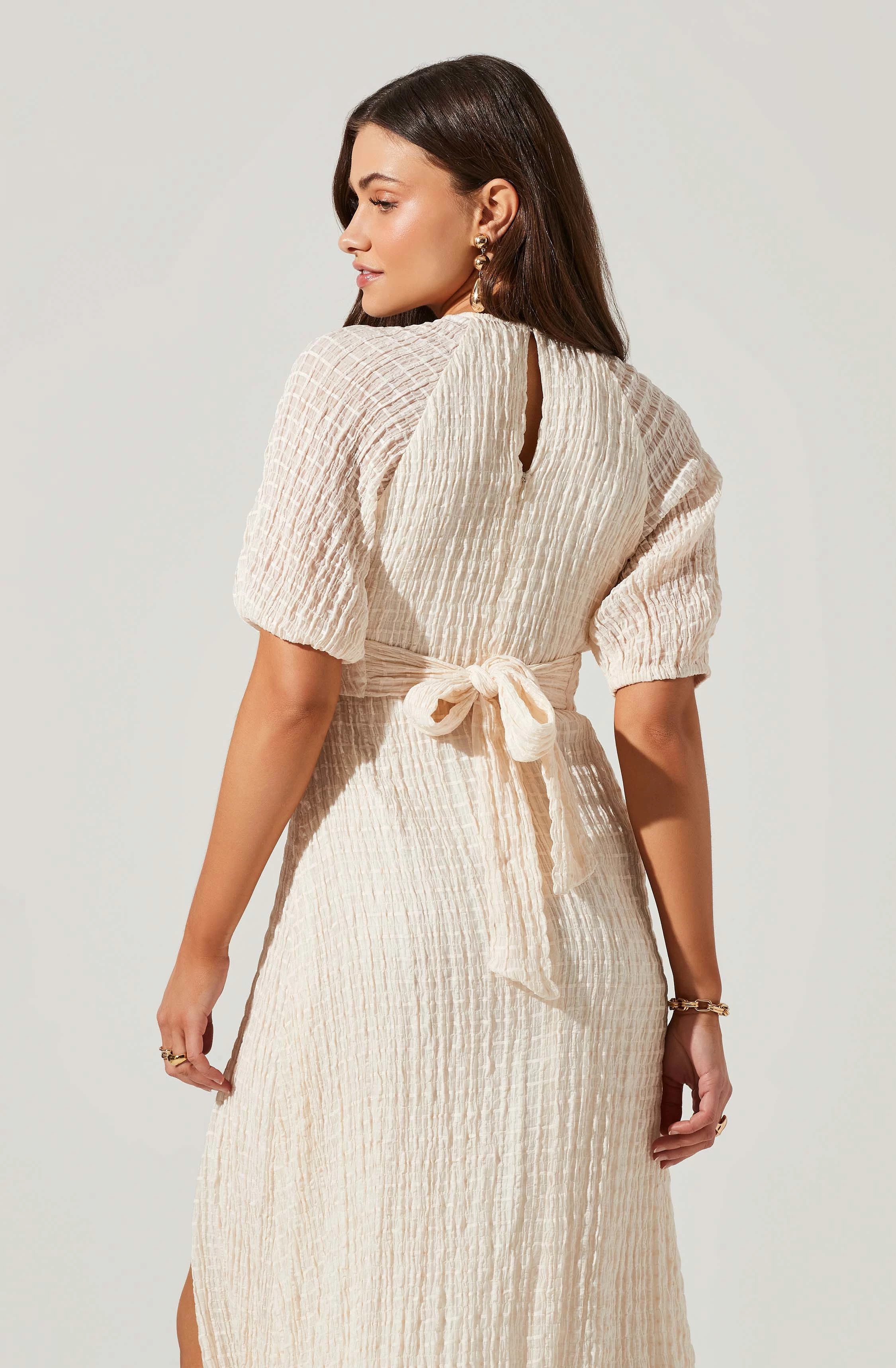 Cross Bust Tie Back Midi Dress