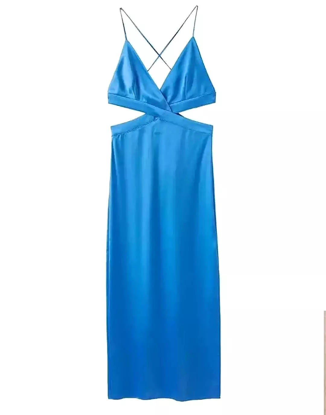 Cutout Silky Satin Long Dress