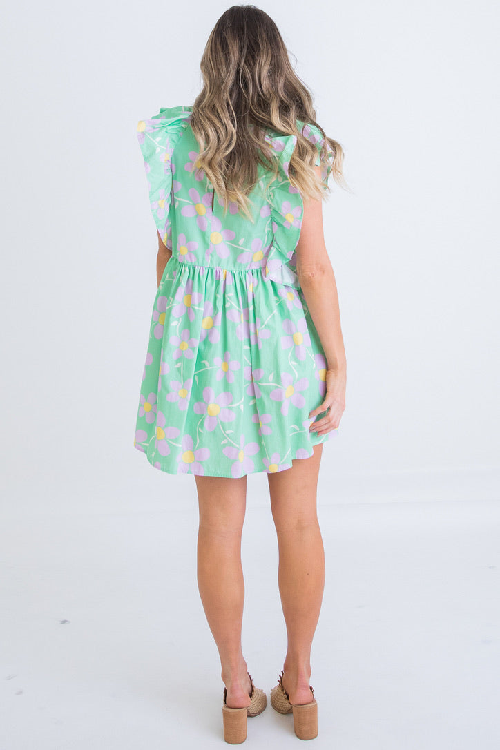 Daisy Ruffle Poplin Dress