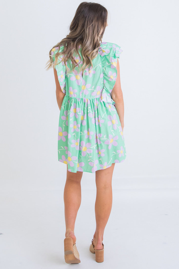 Daisy Ruffle Poplin Dress