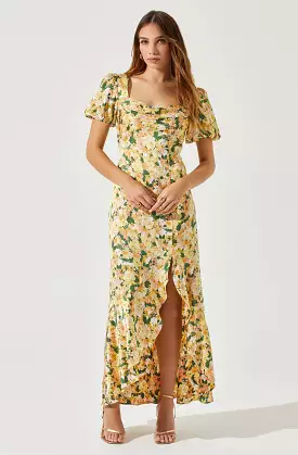 Dayanara Puff Sleeve Floral Maxi Dress