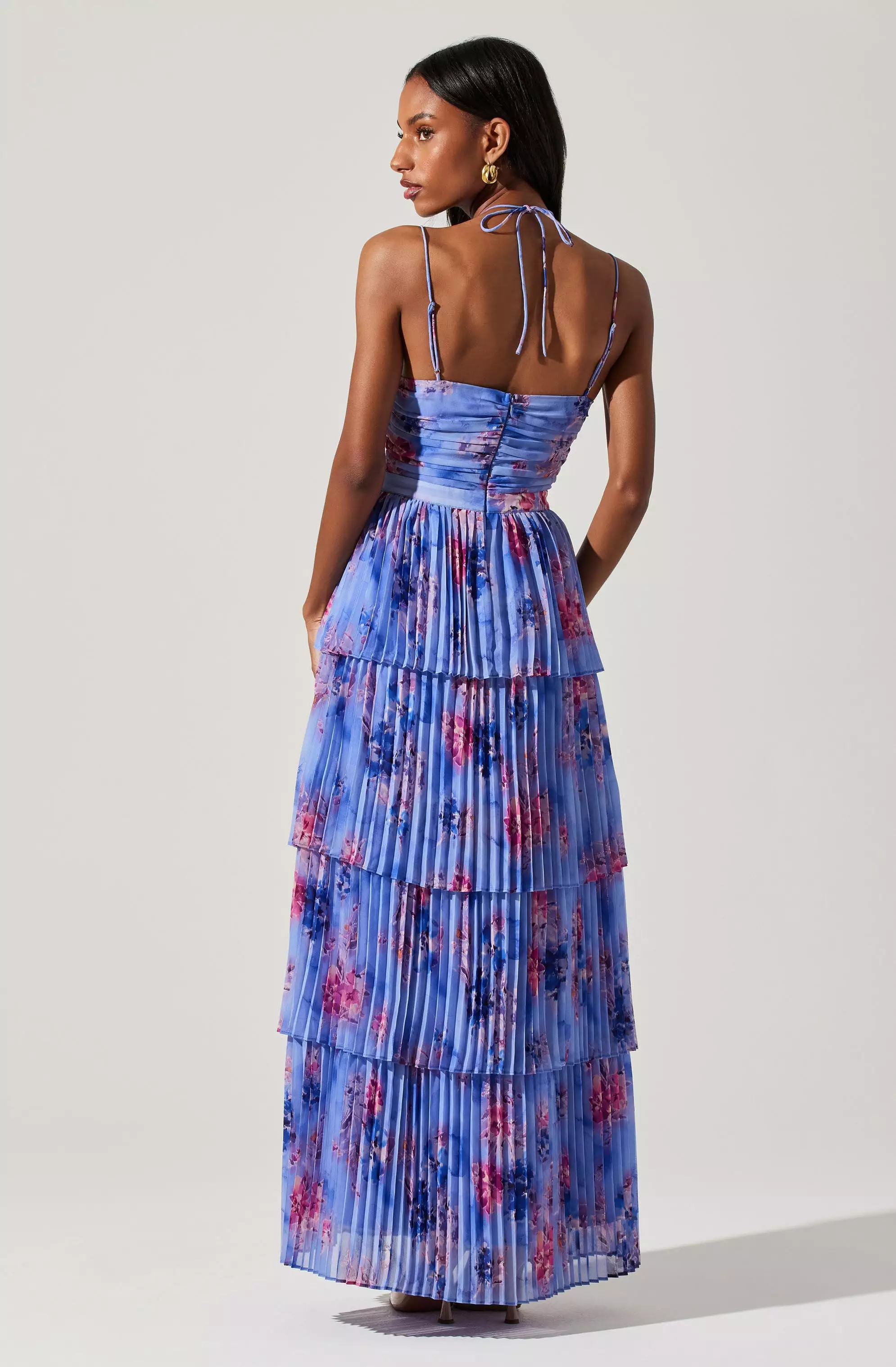 Daytona Pleated Floral Maxi Dress