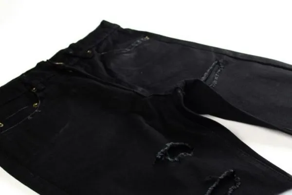 Destroyed Slim Jeans for Men with Ripped Holes