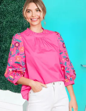 Embroidered Bouquet Bliss Blouse