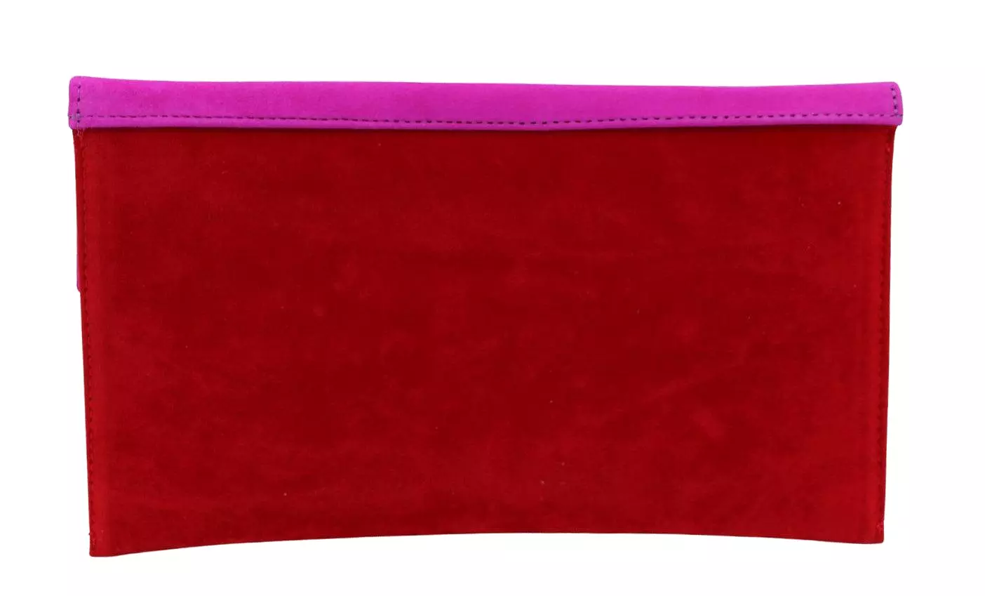 EMIS Magenta Pink  and red suede Clutch bag