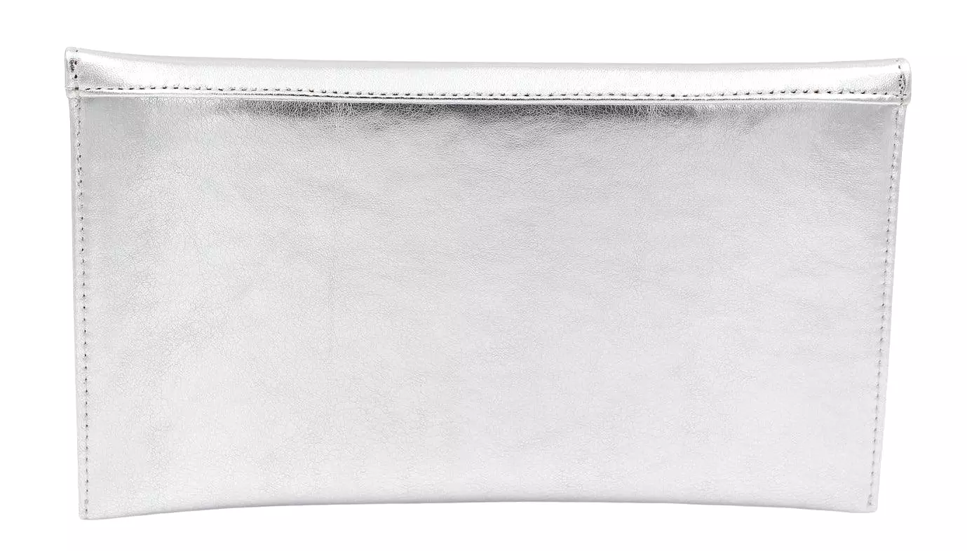 EMIS Silver Pink Shimmer Envelope Clutch Bag T36