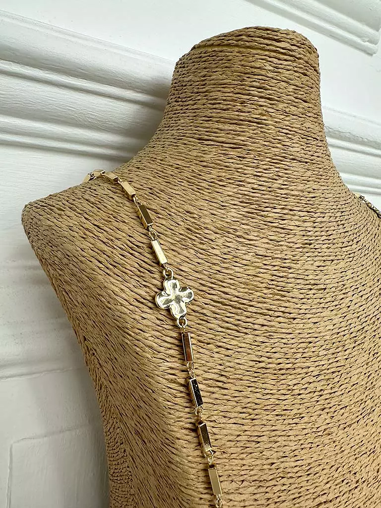 Envy Beaded Clover Necklace - Gold