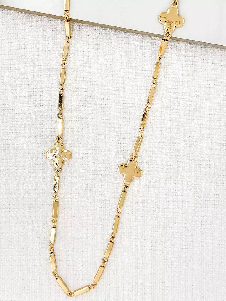 Envy Beaded Clover Necklace - Gold