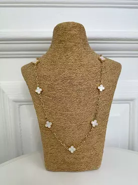 Envy Clover Chain Necklace - Gold & Ivory