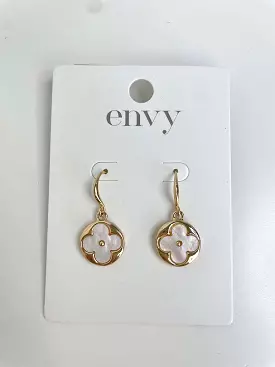 Envy Pearlised Clover Earrings - Gold