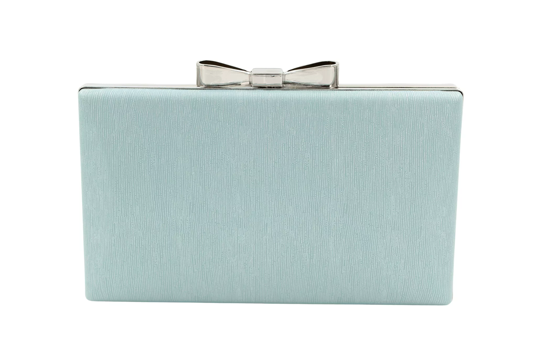 FABUCCI Aqua pale green/blue box clutch