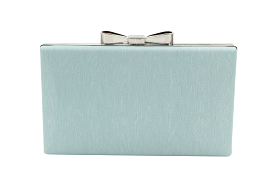 FABUCCI Aqua pale green/blue box clutch